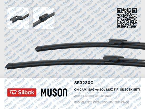 SILBAK SB3230C Silecek Supurgesi Tk 800/750mm (Muz Tipi) C4 Picasso / Grand Picasso [B78] 07/13>